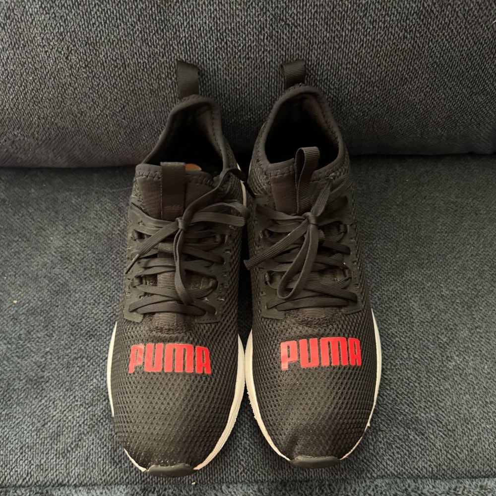 Puma black and red sneakers
